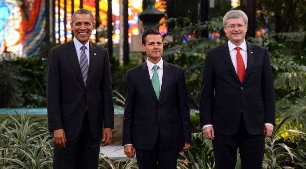 Norteamérica es la región más competitiva del mundo: embajador - harper_pea_obama_-_afp1