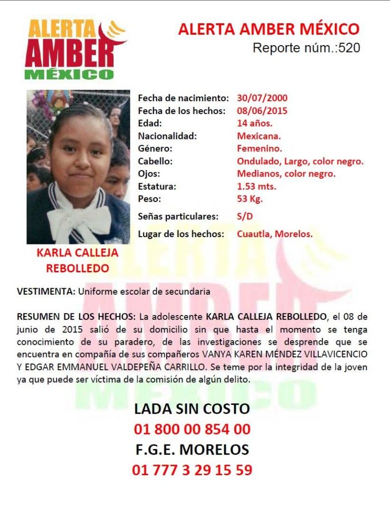 Menores reportados como perdidos escaparon para no hacer exámenes - Alerta-Amber-Morelos-2-786x1024