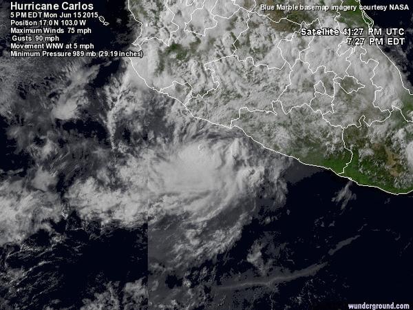 Carlos avanza hacia Manzanillo, Colima - huracan_carlos1