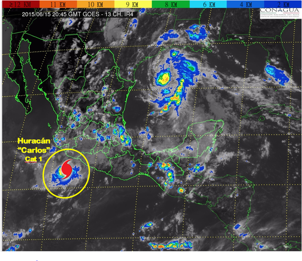 Carlos avanza hacia Manzanillo, Colima - huracan_carlos2