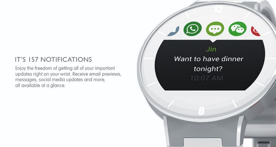 Alcatel lanza reloj inteligente compatible con iOS y Android - mensajes