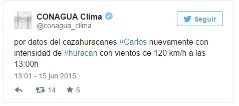 Carlos avanza hacia Manzanillo, Colima - tuitconagua