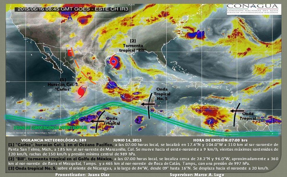 Carlos provocará lluvias en el occidente y sur del país - vigilancia2