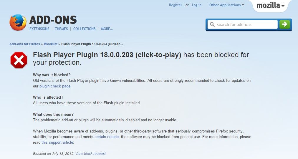 Mozilla Firefox bloquea a Flash de Adobe - bloqueo1