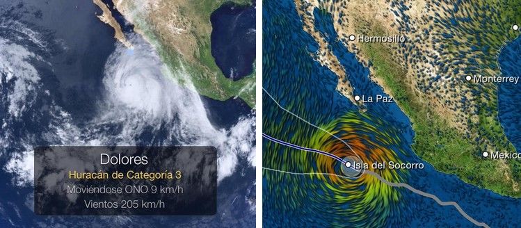 Huracán Dolores se debilita a categoría 3 - isla-socorro