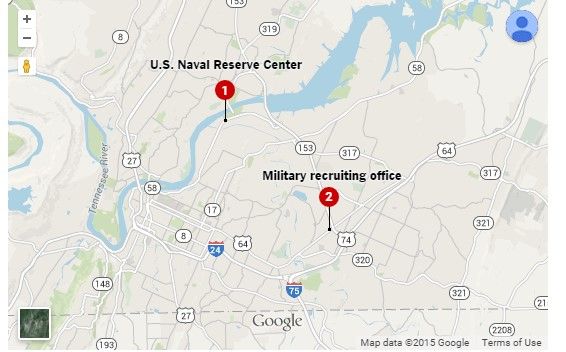 Tiroteo en edificio de la Marina en Tennessee, EE.UU. - mapa2