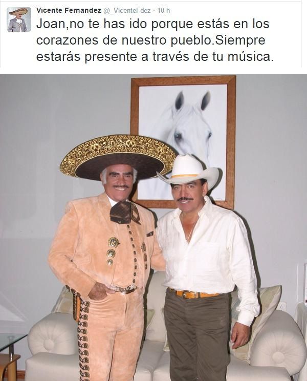 Vicente Fernández le dedica tuit a Joan Sebastian - tuit11