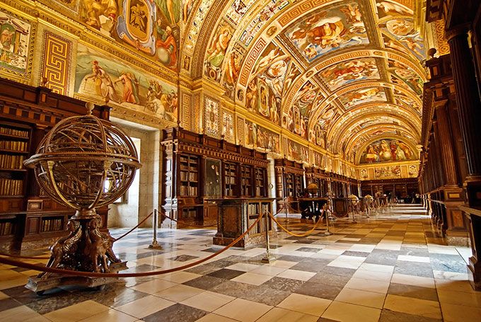 Espectaculares bibliotecas del mundo - el-escorial-royal-library-at-monastery-madrid-spain-editorial-use-only-jose-maria-cuellar-flickr
