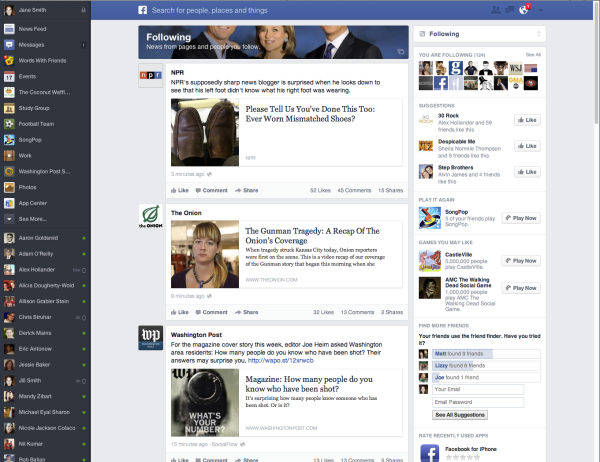 Facebook enviará mensajes con noticias de última hora a sus usuarios - facebook_news