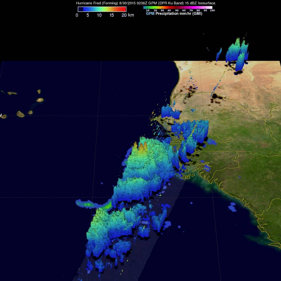 Huracán Fred se intensificará en las próximas horas - fred_gpm_gmi_dpr_30_august_2015_0236_utc