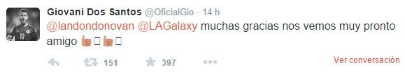 Donovan le desea suerte a Giovani en el Galaxy - gio_donovan