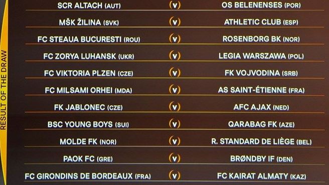 Lista la fase previa de la Europa League - matches-2