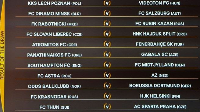 Lista la fase previa de la Europa League - matches