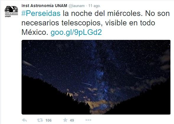 Hoy habrá lluvia de estrellas - tuit3
